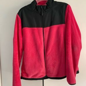 Pink and grey fleece jacket